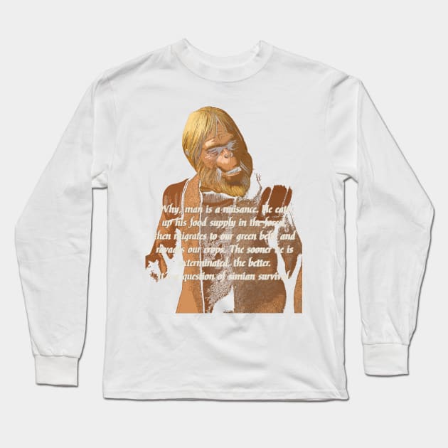 The Wisdom of Dr. Zaius - from Planet of the Apes Long Sleeve T-Shirt by woodsman
